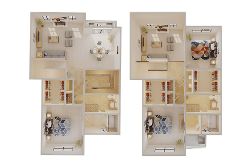 Floor plan for 3 beds, 2 baths, 1760 sqft